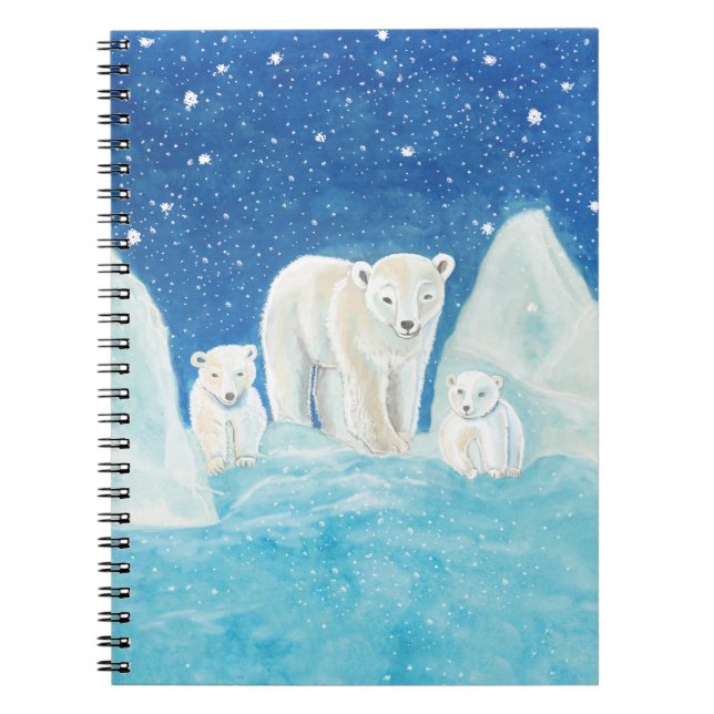 Polar Bears Illustration Anteckningsbok (Framsidan)