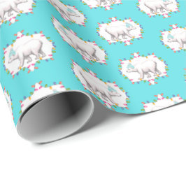 Polar Bears in Pom Pom Ski Hats Wrapping Paper Presentpapper
