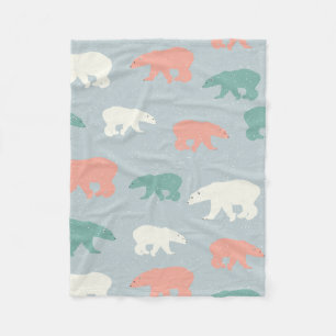 Polar Bears jul-vintern Mönster Fleecefilt