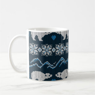 Polar Bears Knsigned Winter Mönster Kaffemugg