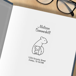 Polar Bears: Mor och Unge Adress Stämpel