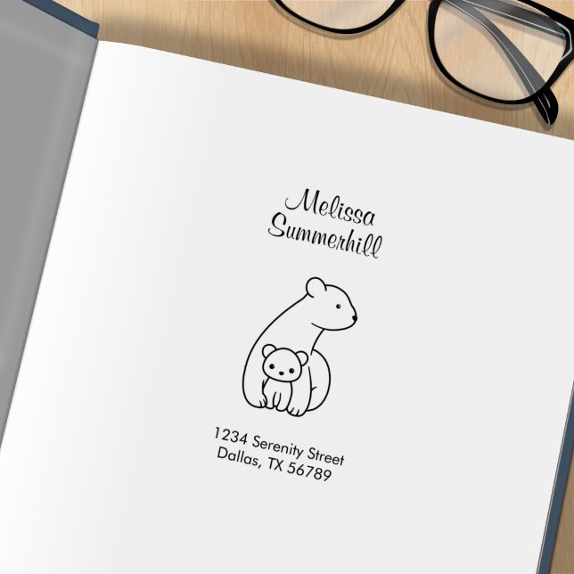 Polar Bears: Mor och Unge Adress Stämpel (Skapare uppladdad)
