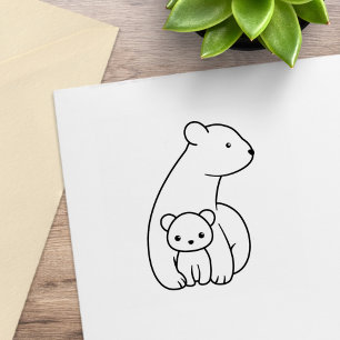 Polar Bears: Mor och Unge Stämpel