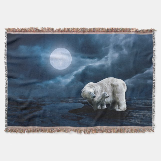 Polar Bears och Full Moon Filt (Framsidan)