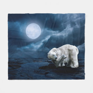 Polar Bears och Full Moon Fleecefilt