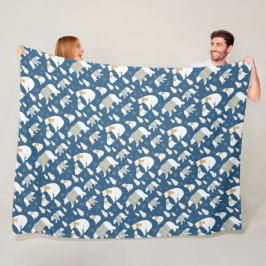 Polar Bears och Snöflingor Fleece Blanket