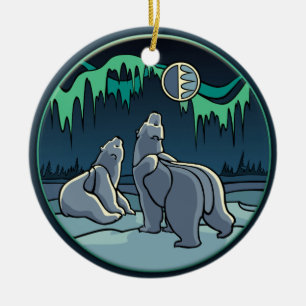 Polar Bears Ornament Personlig Bear Art Gifts