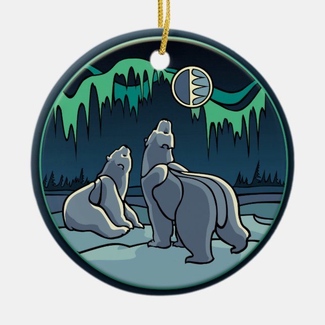 Polar Bears Ornament Personlig Bear Art Gifts (Framsidan)