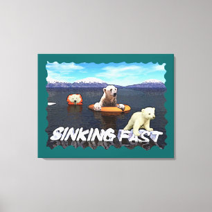 Polar Bears - sjunkande snabbt Canvastryck