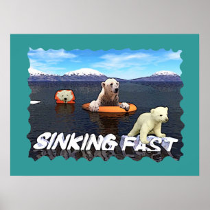 Polar Bears - sjunkande snabbt Poster
