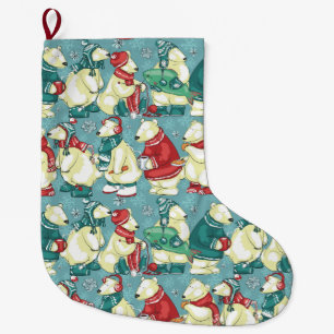 Polar Bears Stor Julstrumpa