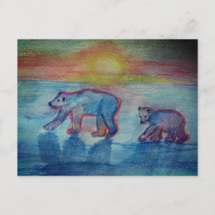 Polar Bears Teckning vykort