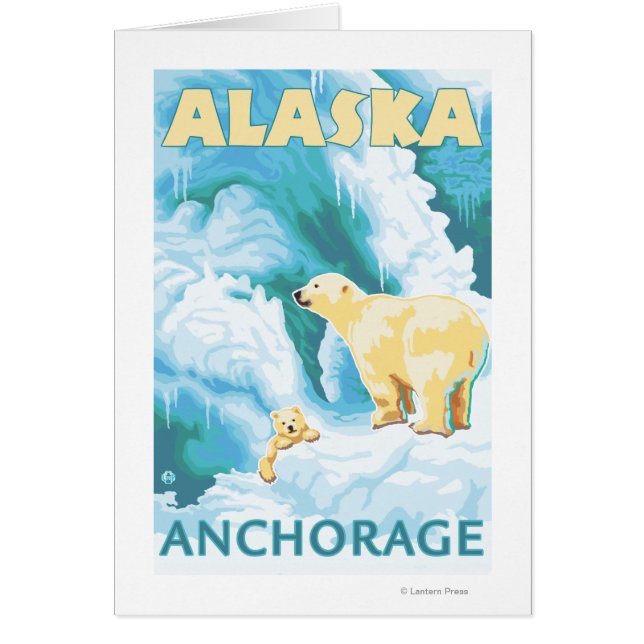Polar Bears & Unge - Anchorage, Alaska Hälsningskort (Framsidan)
