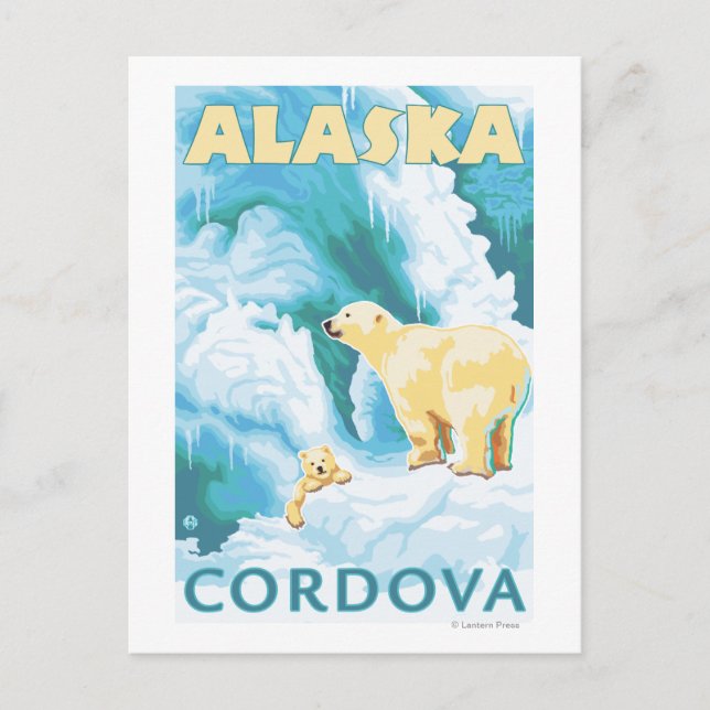 Polar Bears & Unge - Cordova, Alaska Vykort (Framsida)