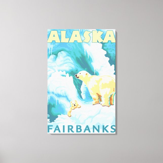 Polar Bears & Unge - Fairbanks, Alaska Canvastryck (Framsida)