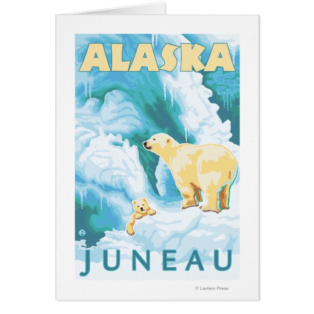 Polar Bears & Unge - Juneau, Alaska Hälsningskort (Framsidan)