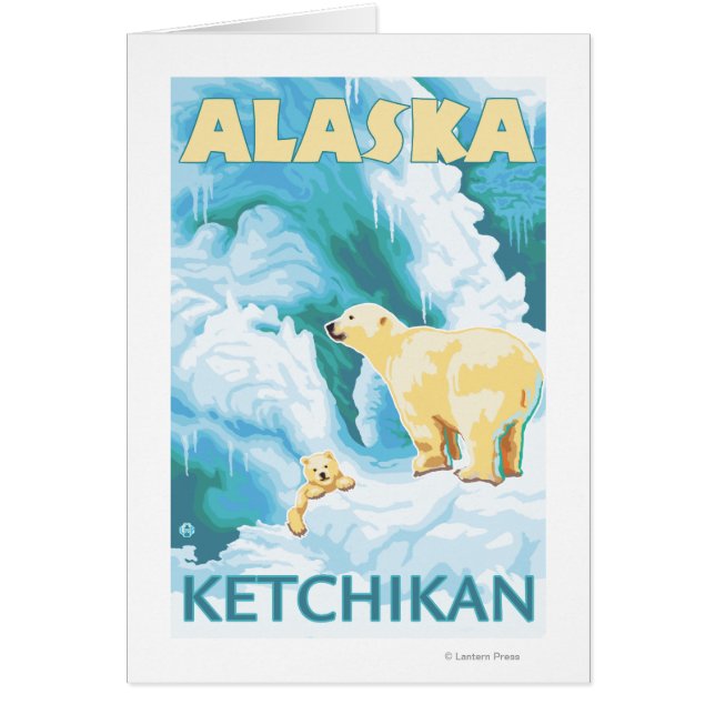 Polar Bears & Unge - Ketchikan, Alaska Hälsningskort (Framsidan)