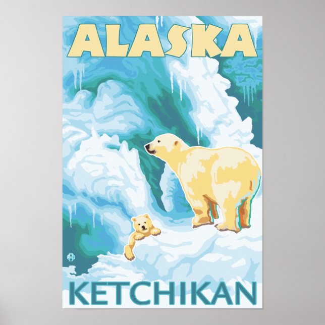 Polar Bears & Unge - Ketchikan, Alaska Poster (Framsidan)