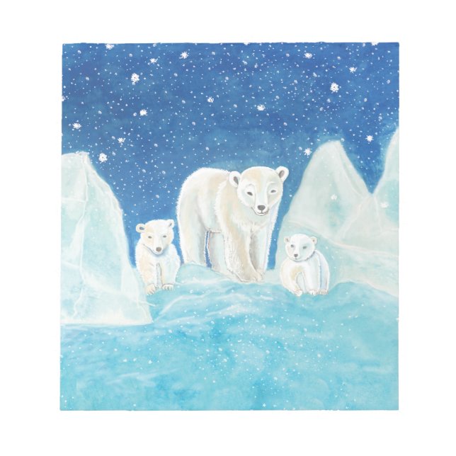 Polar Bears & Winter liggande Anteckningsblock (Framsida)