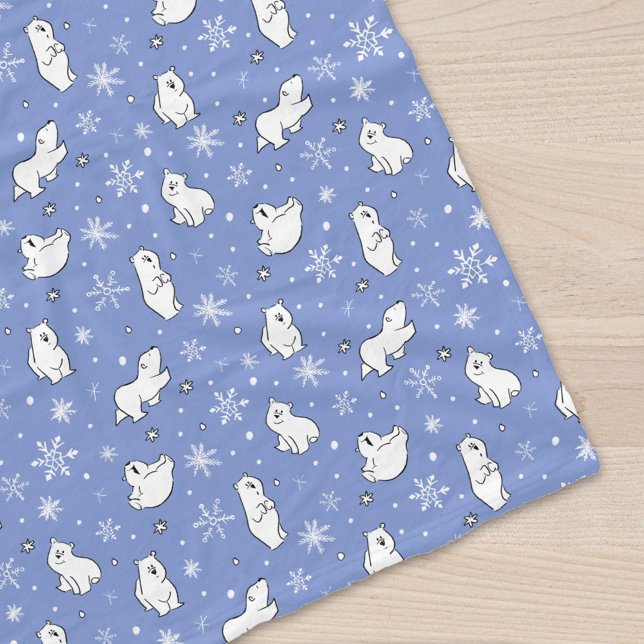 Polar Bears Winter Wonderland Snöflingor Baby Kids Fleecefilt (Skapare uppladdad)