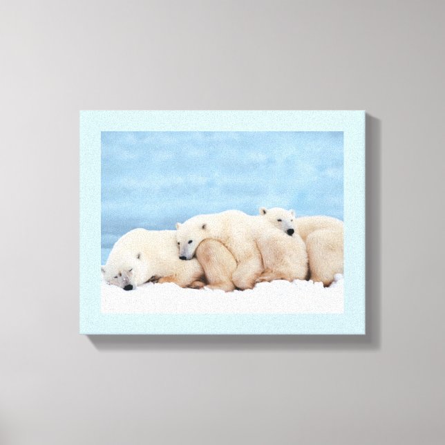 Polar Bears Wrapped Canvas (Framsida)