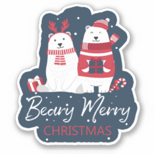 Polar Beary God jul ID851 Klistermärken