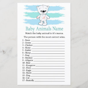 Polar björn Baby djur Namn Game