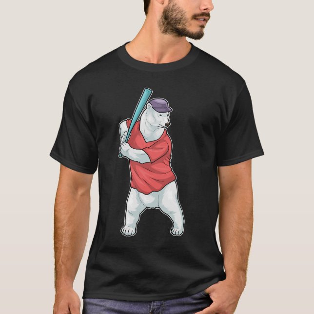 Polar björn Baseball Baseball fladdermus T Shirt (Framsida)