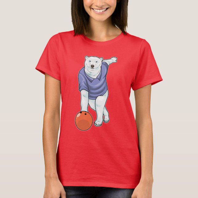 Polar björn Bowling Bowling ball T Shirt (Framsida)