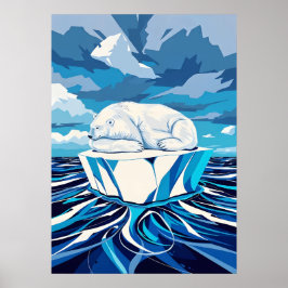 Polar Björn Chill – Arktisk Minimalistisk Popdesig Poster