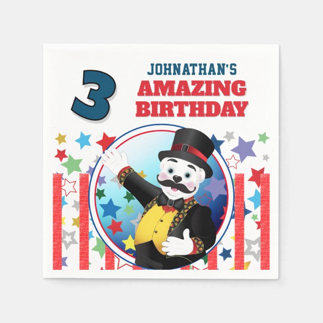 Polar Björn Cirkus Födelsedag  Pappersservett (Framsidan)