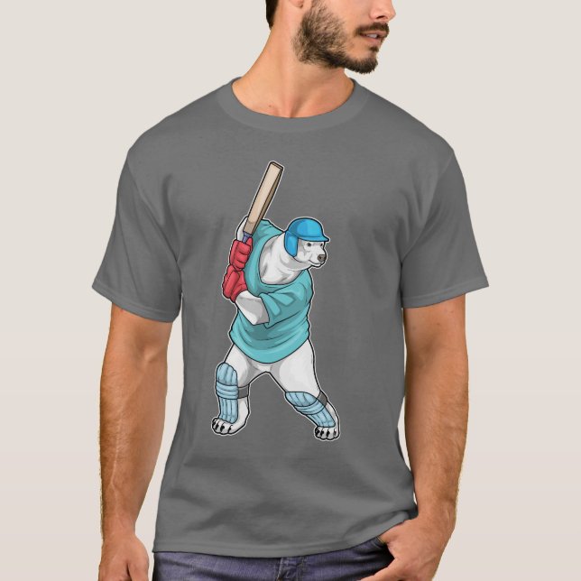 Polar björn Cricket Cricket fladdermus T Shirt (Framsida)