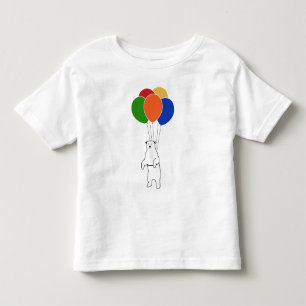 Polar björn för flyg med födelsedagballonger t-shirt