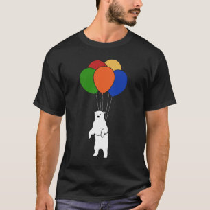 Polar björn för flyg med födelsedagballonger tee