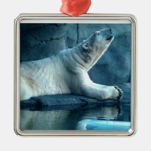 Polar björn i bönprydnad julgransprydnad metall