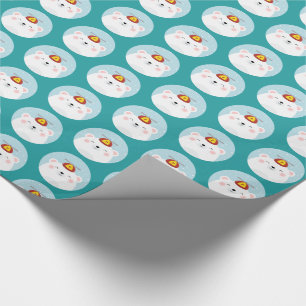 Polar björn i ett propellerhattmönster presentpapper