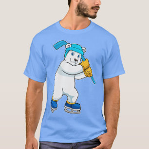 Polar björn i ishockey med ishockeyklubb t shirt