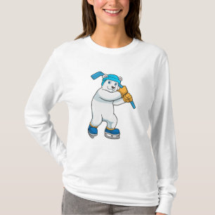 Polar björn i ishockey med ishockeyklubb t shirt