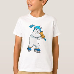 Polar björn i ishockey med ishockeyklubb t shirt
