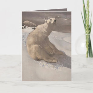Polar björn i snö illustration: grått brunvit vit kort