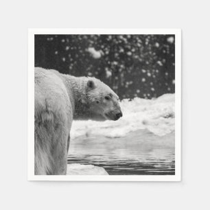Polar björn i snön pappersservett