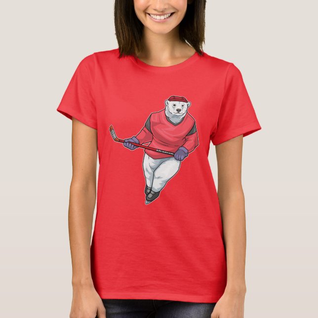 Polar björn ishockey ishockeyklubba t shirt (Framsida)