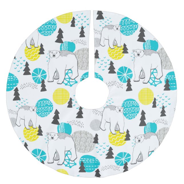 Polar björn julgransmatta borstad polyester (Framsidan)