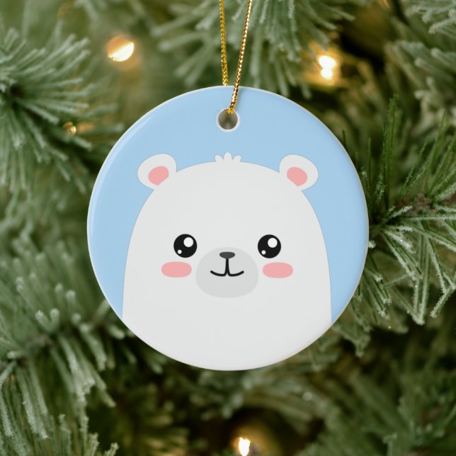 Polar björn julgransprydnad keramik (Träd)