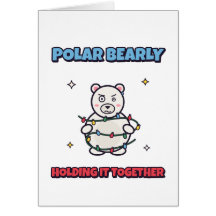 Polar Björn Knapp Håller Samman Julkort