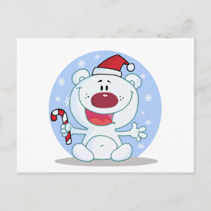 Polar Björn med Candy cane Helgdag-skjortor Helg Vykort