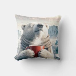 Polar Björn med rödkaffe Mugg Kudde
