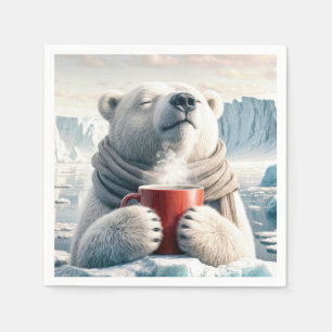 Polar Björn med rödkaffe Mugg Pappersservett