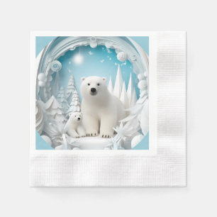 Polar Björn med vitvinter i Unge Pappersservett