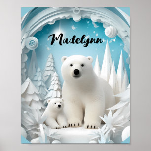 Polar Björn med vitvinter i Unge Poster